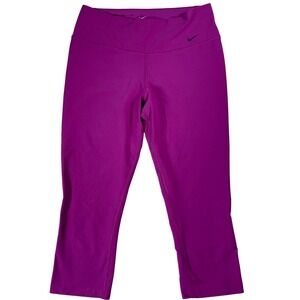 Nike Dri Fit Cropped Leggings Medium Purple Athletic Workout Yoga Gym Pants